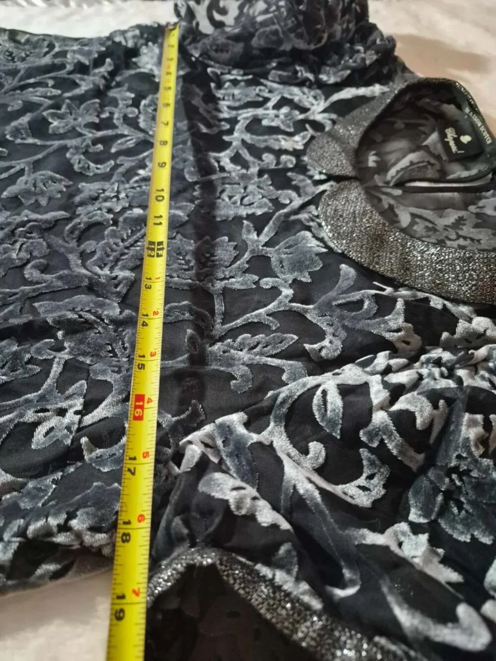 Black/silver translucent blouse - Picture 6 of 10